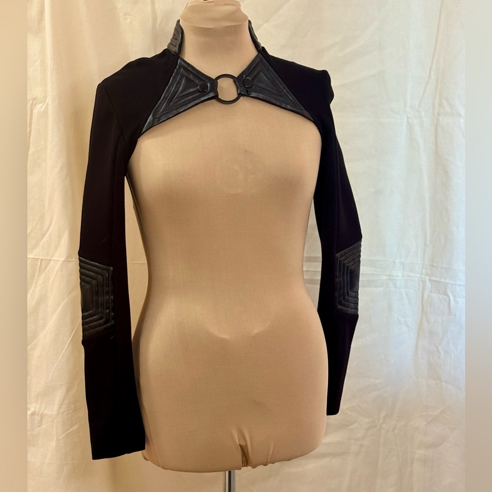 Lip Service Black Shrug with Pleather Details